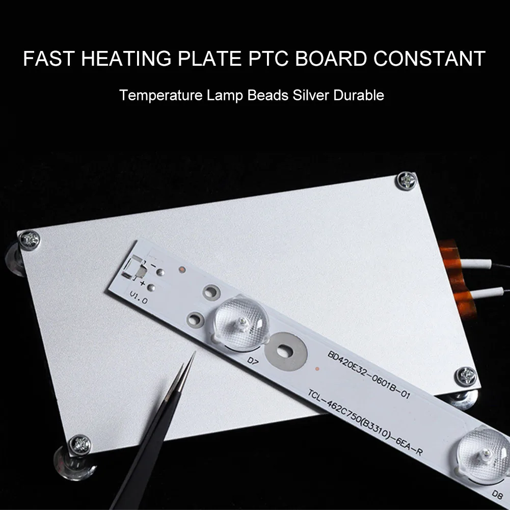 

Fast Heating Plate Desoldering Tools Easy Install Lamp Beads Chips Silver PTC Board Constant Temperature Multifunctional Durable