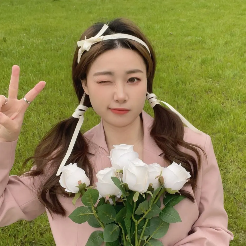 

Non Slip Tassel Bridal Headbands Stripe Grid Plaid Balletcore Bow Headband Korean Hairband Bowknot Women Hair Hoop