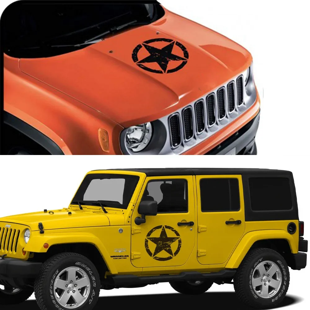 Винтажный набор автомобильных наклеек для Jeep Cherokee Patriot Compass Wrangler JK JL TJ YJ Renegade Trail Hawk