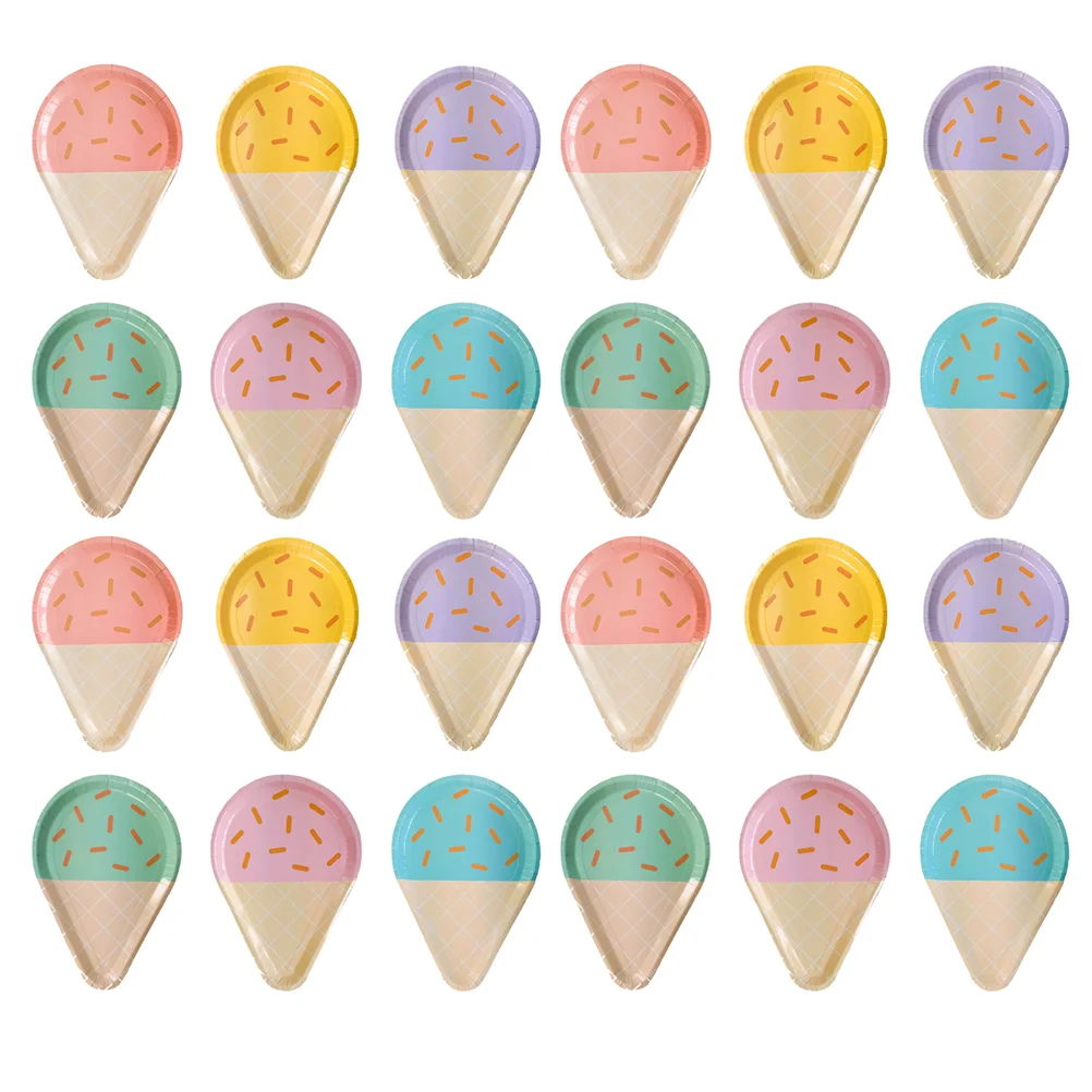 

48pcs Creative Shape Paper Plate Paper Tray Plate Party Tableware