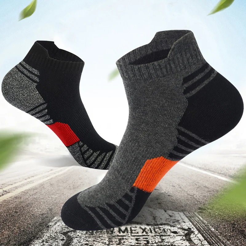 5 Pairs High Quality Men Socks Mesh Ankle Socks Summer Thin Cut Fitness Breathable Cotton Short Sock Cycling Sports Sock EU38-45