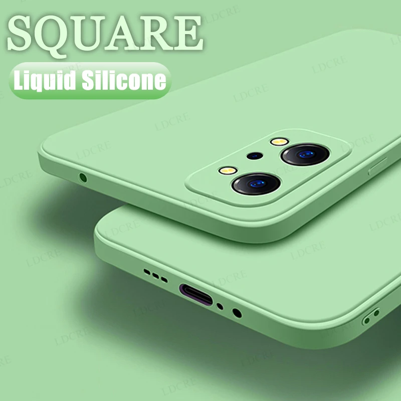 

For Realme GT2 Pro Case Liquid Square Silicone Rubber Case For Realme GT2 Pro Cover For Realme GT2 Pro Realme GT2 Neo2 Neo2T