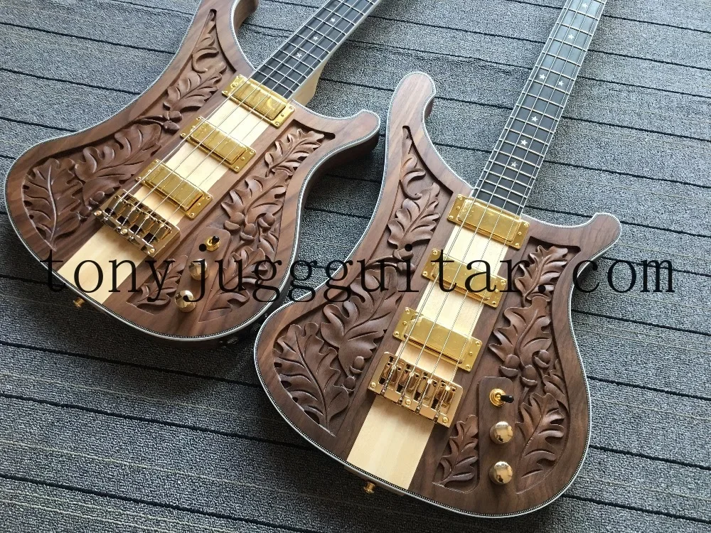 

Backer 4001 4003 4004Lemmy kilмистер коричневый орех электрическая бас-гитара ручная работа гравировка Топ, шея сквозное тело, шахматная обвязка