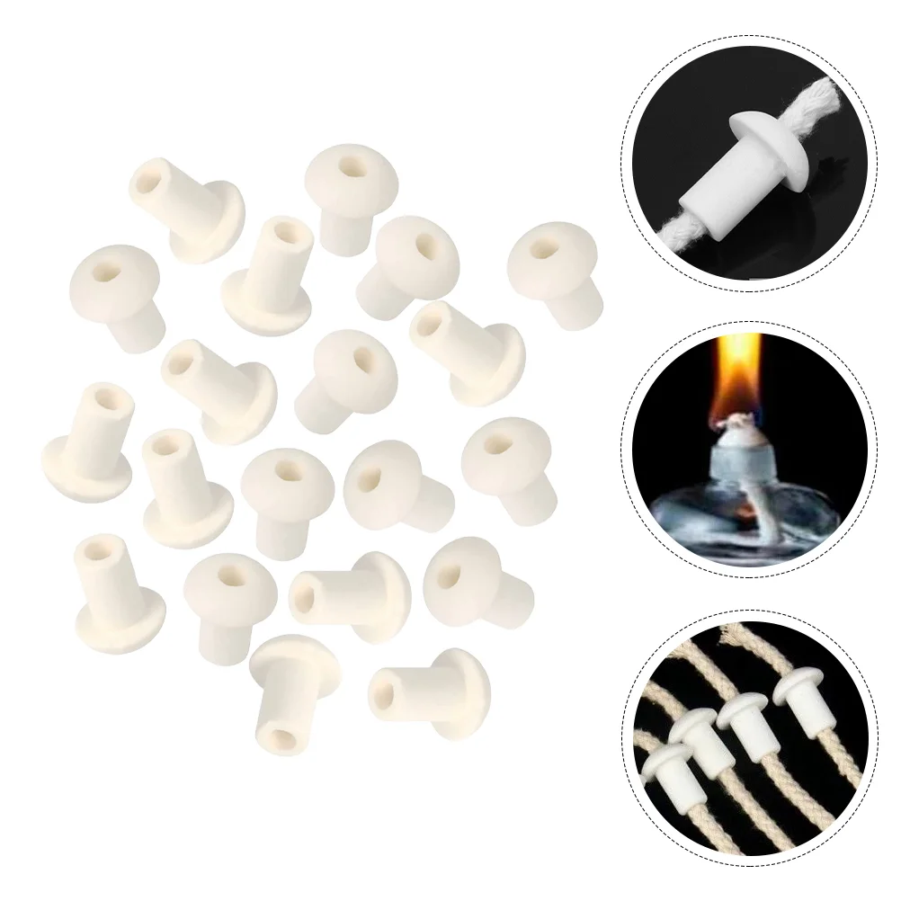 

Wick Lamp Holder Oil Ceramic Stand Replacementaccessoriescaps Porcelain Home Fiberglass Wickstube Lantern Parts Supplies Storage