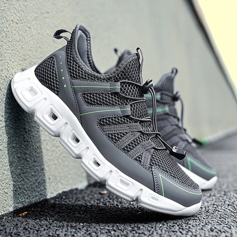 Кроссовки мужские сетчатые на шнуровке легкие кеды Вулканизированная подошва