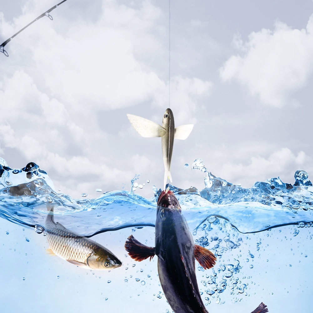 

PVC 21cm 124g Simulation Bionic Flying Fish Fishing Lures Crankbait Artificial Wobbler Soft Bait Sea Fishing Tackle for Tuna