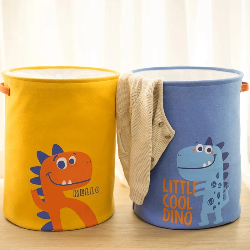 

Корзина для хранения грязного белья с мультипликационным динозавром, складная корзина для домашнего белья, корзина для хранения детских иг...