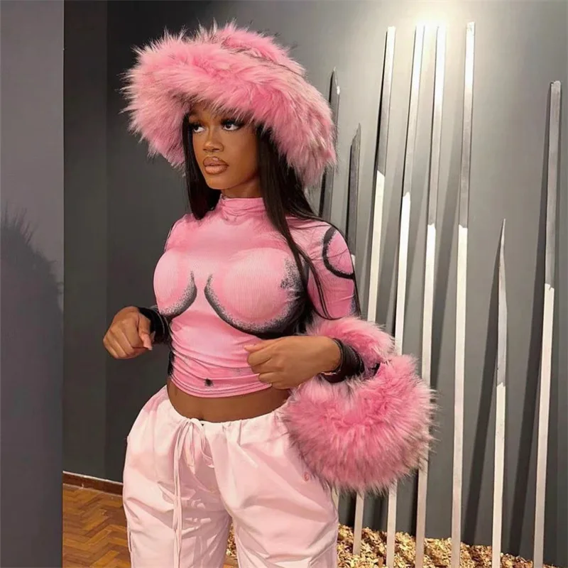 Ladies New Personality Fashion Sweet Cool Style Y2K Plush Spice Girl Punk  HandBag