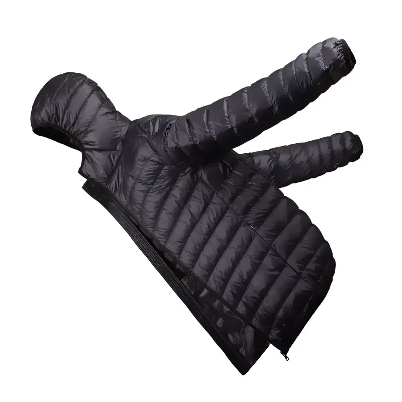 2022New White Duck Down Hooded Down Jacket Fashion Casual Winter Portable Thin and Light Warm Coat Male Brand Clothes 7 Colors