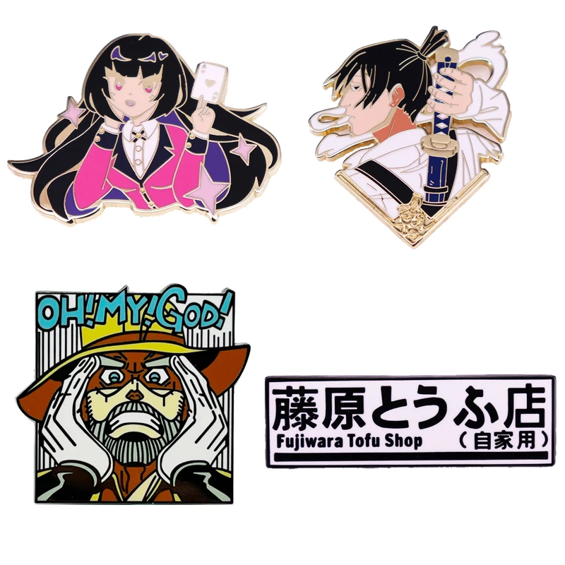 

JoJo's Bizarre Adventure Enamel Pins Brooch for Clothes Jujutsu Kaisen Badges On Backpack Anime Cosplay Accessories Toys Gift
