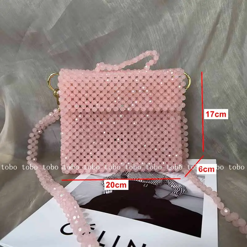 Летняя плетеная дамская сумочка из желе и бисера в французском стиле ярких