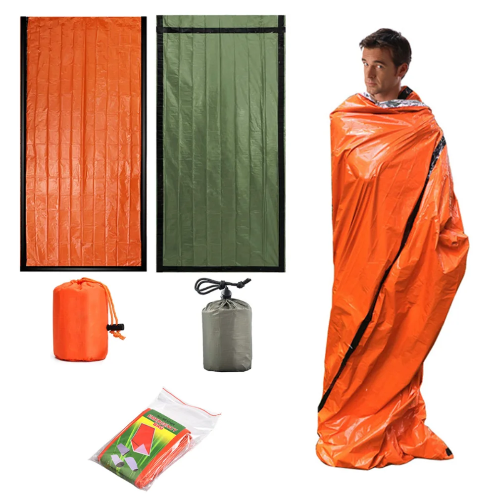 

Waterproof Lightweight Thermal Emergency Sleeping Bag Sack Survival Blanket Bag CampingHiking, Outdoor Activities Equipment