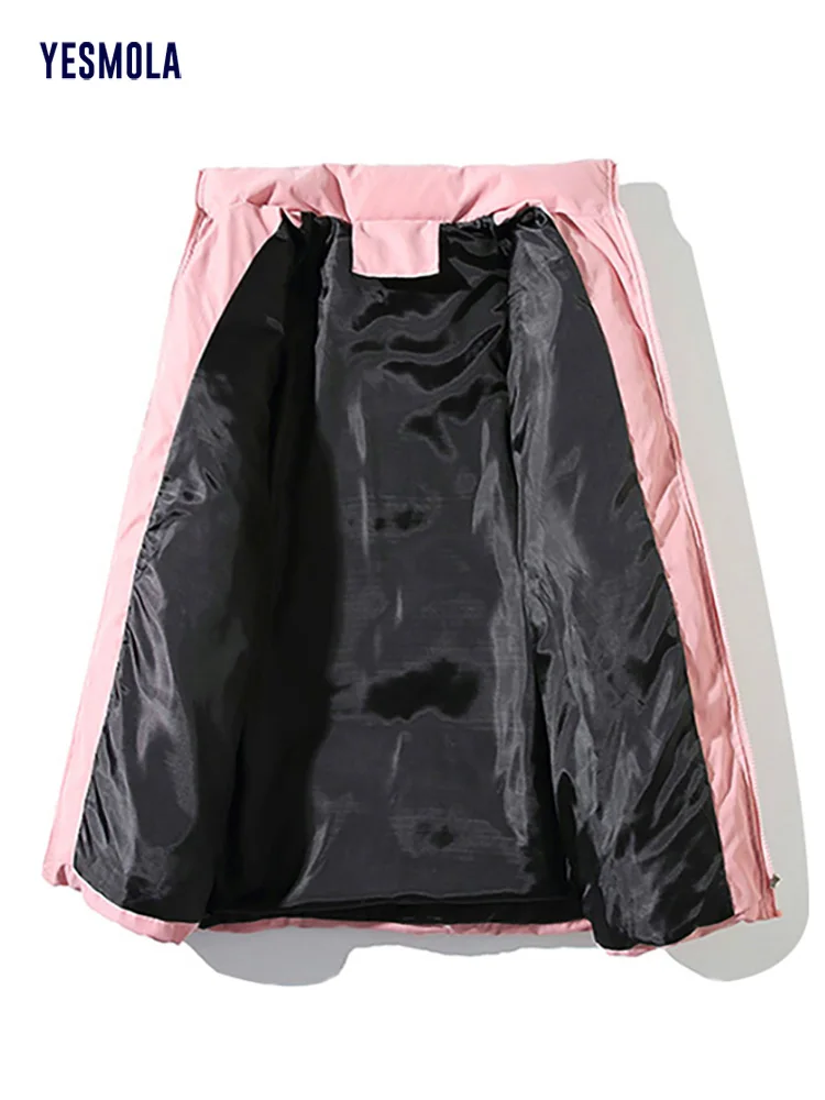 YESMOLA Men's Warm Parkas Streetwear Cotton Coats Slim Male Jackets Solid Windproof Padded Coat Mens Clothing Dropshipping