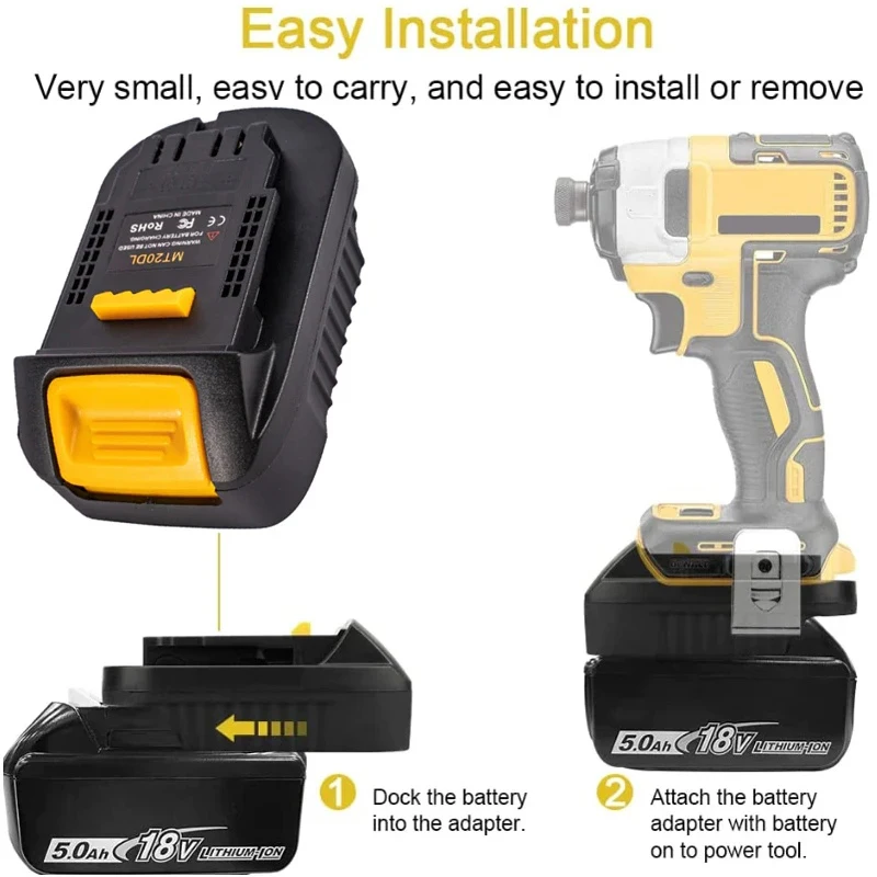 Адаптер для аккумулятора MT20DL Makita 18 в литий-ионная батарея Dewalt 20