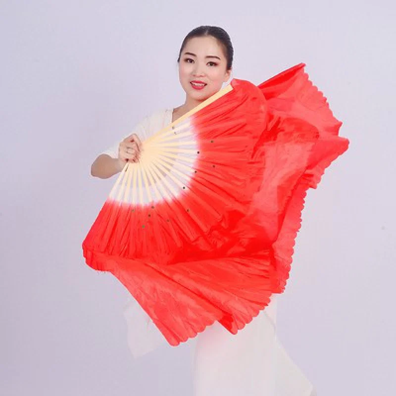 

Fan Dance Fan Double-Sided Lengthened Performance Fan Haipai Yangko Fan Wanjiang Jump Dancing Fan Adult Square Dancing Fan Free