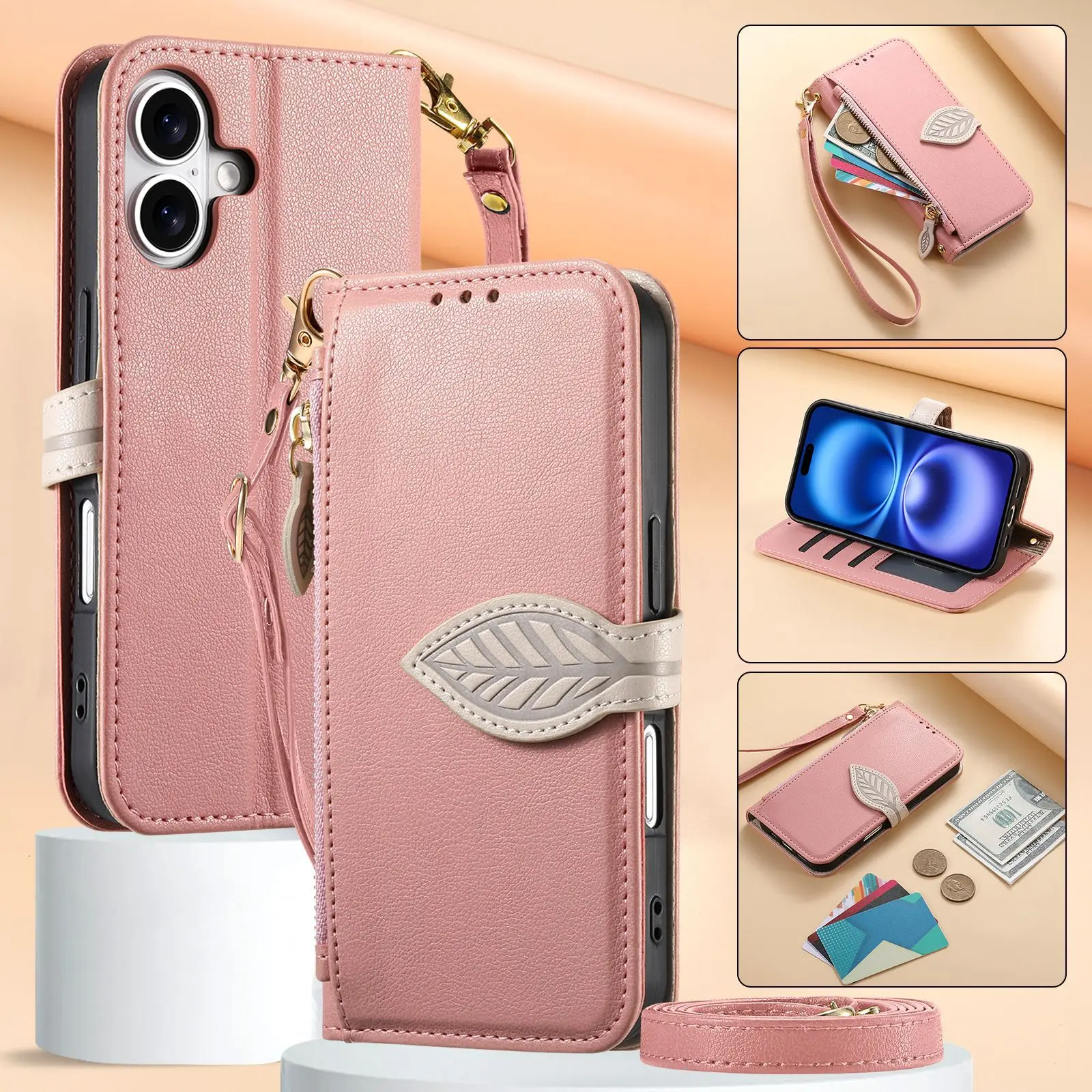 Фото Кожаный чехол-кошелек с левым узором и застежкой-пряжкой для Xiaomi Poco C85 C71 X7 Pro X6 M7 F8 Ultra F7 F5, с отделениями для 3 карт, в виде книжки №1