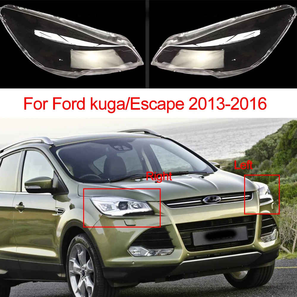 

Чехол для передней фары автомобиля Ford Kuga/escape 2013-2016, оболочка для автомобильной фары, маски, оболочка, абажур, прозрачные стеклянные фары