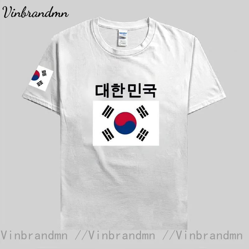 Корейская Южная футболка мужские футболки KOR этической команды 100% хлопок топы