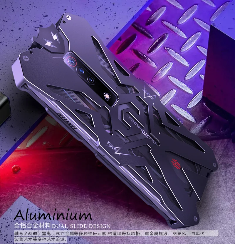 Luxury Thor Punk Aluminum Bumper Metal Shockproof Armor Defender Case For Red Magic 7s 7 Pro 5G Shockproof Heavy Duty Cover