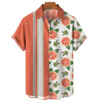 summer 2022 mens 3d printed shirts fashion button streetwear short sleeves harajuku hawaiian shirts beach tops