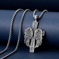 vintage religion charm cross pendant necklace for men women amulet titanium steel punk drop choker fashion jewelry collier homme