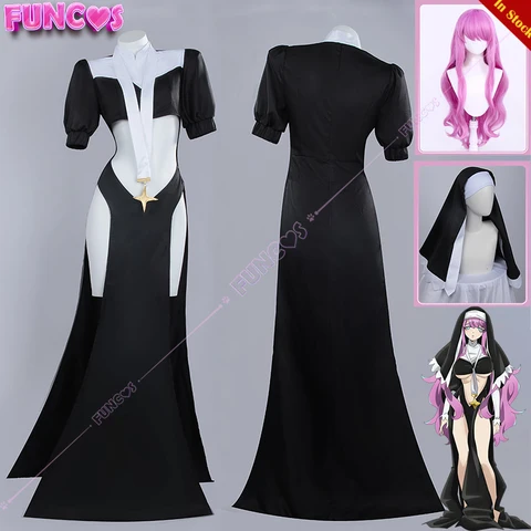 Женский костюм для косплея Sister Gigant, костюм из искусственных волос с волшебными фиолетовыми волосами