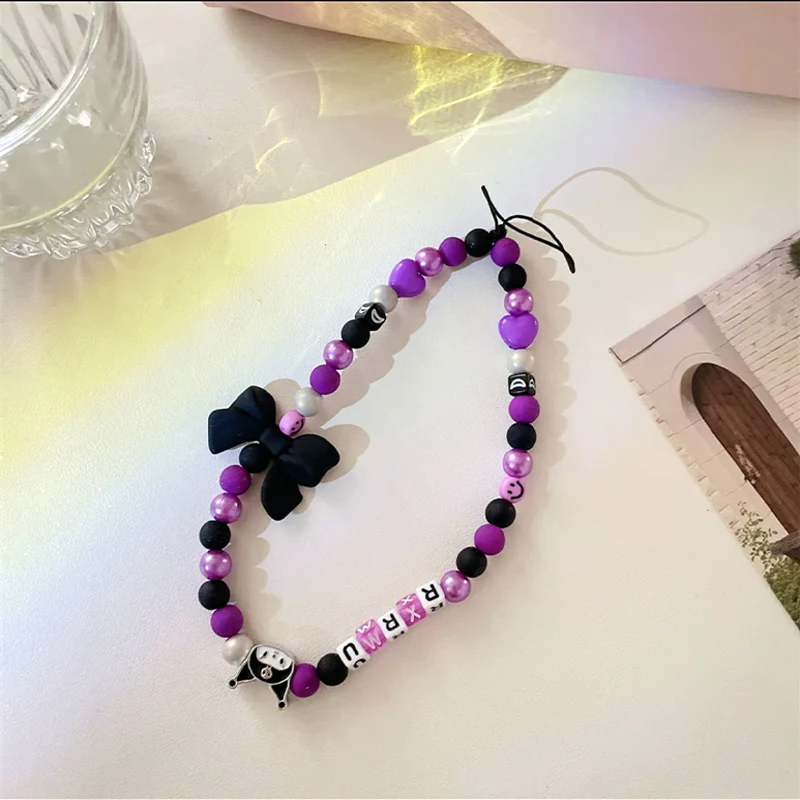 Purple Heart Kulomi Key Chain Ladies Fashion Cute Romantic Vintage Cool Keychain Charm Korea 90s Aesthetic Bag Phone Chain New