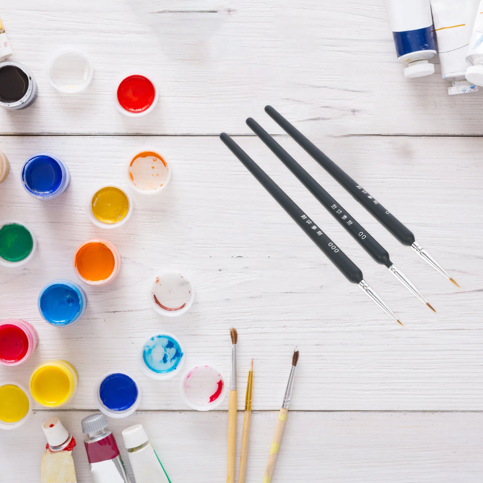 

Набор кистей для рисования акварелью (000 + 00 + 0), 3 шт.