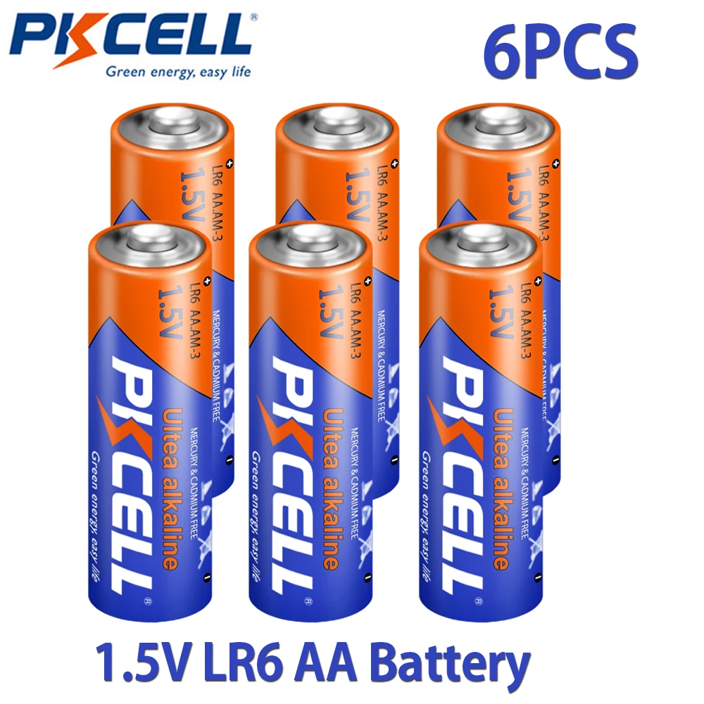 6 шт., щелочные батареи LR6 AA E91 AM3 MN1500 1,5 в AA