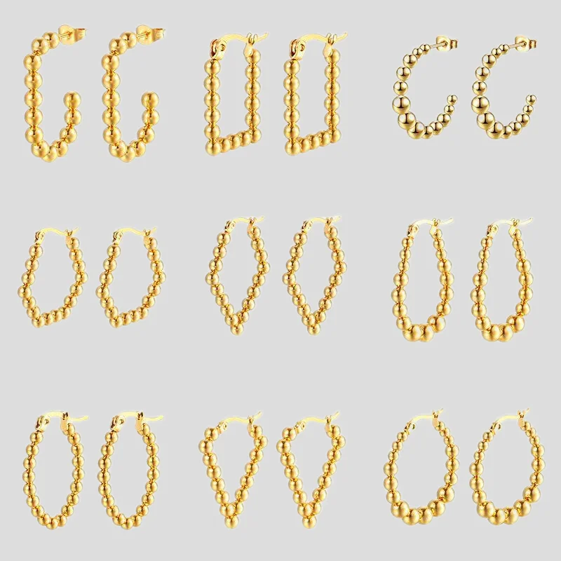 Showfay простые шикарные серьги-кольца из нержавеющей стали золотого цвета для