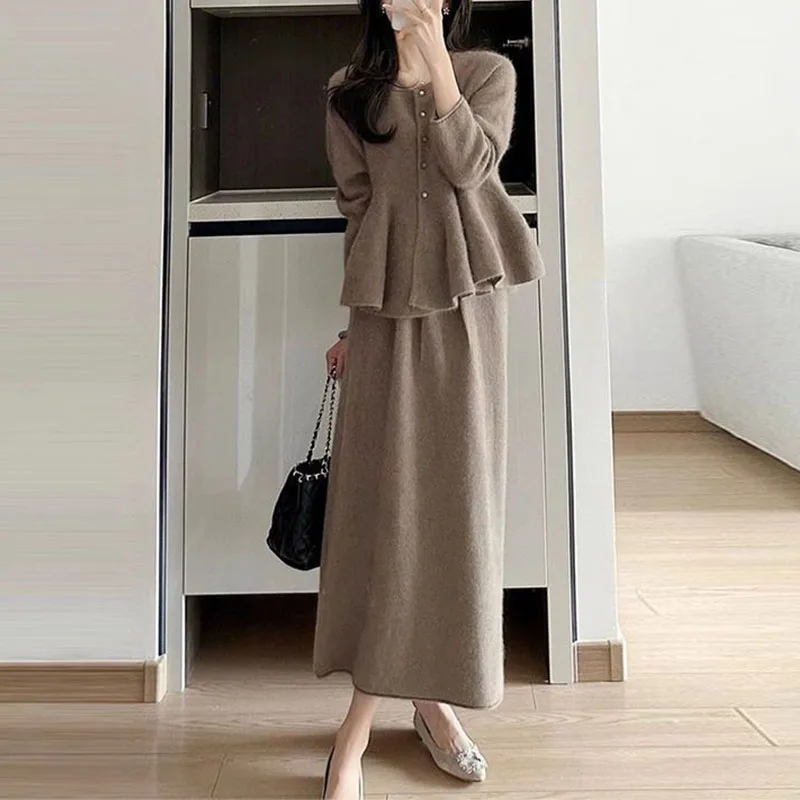 Зимние женские комплекты из двух предметов модные шикарные однобортные