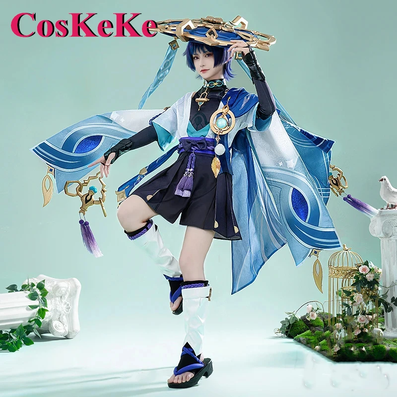 

CosKeKe Wanderer Cosplay Anime Game Genshin Impact Costume Fashion Handsome Battle Uniforms Halloween Party Role Play Clothing