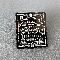 goth ouija board planchette spirit brooch metal badge lapel pin jacket jeans fashion jewelry accessories gift