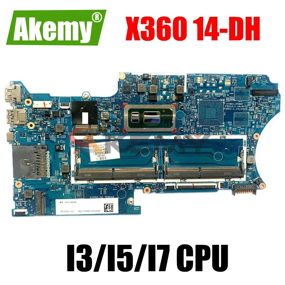 

Материнская плата для ноутбука HP Pavilion X360 14M-DH 14-DH с процессором I3 I5 I7 UMA DDR4 18742-1