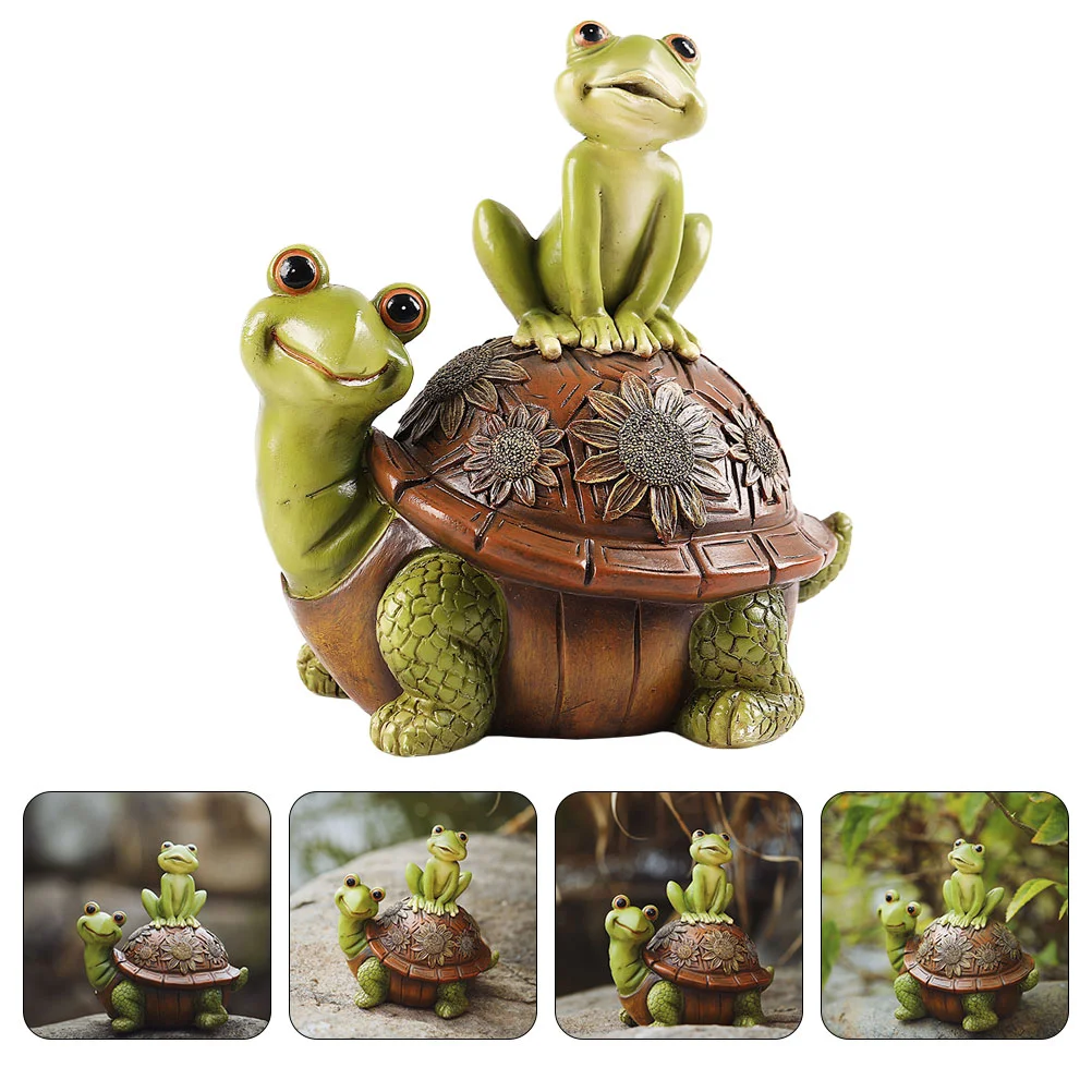 

Frog Turtle Ornament Yard Decor Tortoise Sculpture Resin Animals Decorate Garden Adornment Synthetic Adorable Outdoor