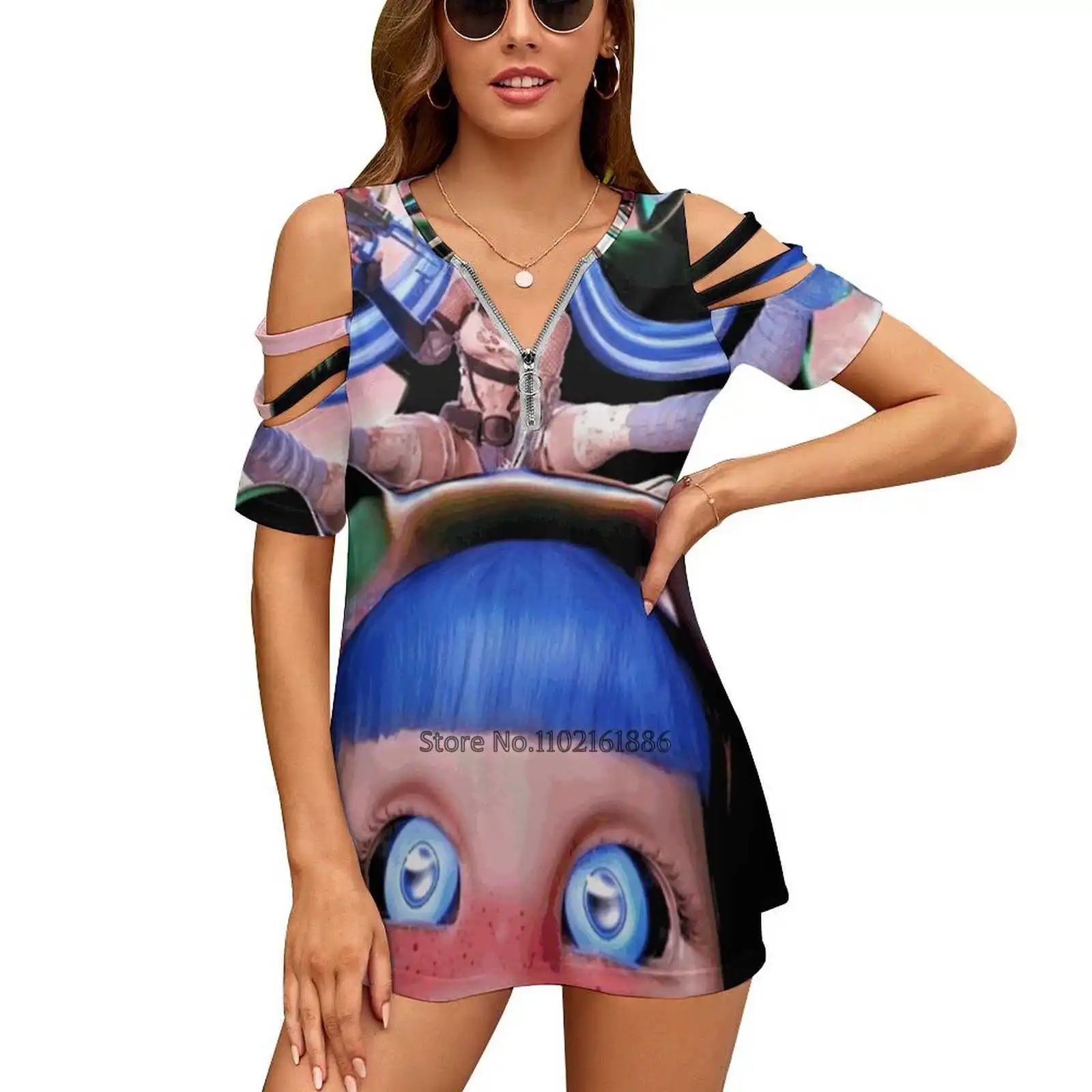 Женские футболки Demidevil топы с принтом молния v-образный вырез топ модная