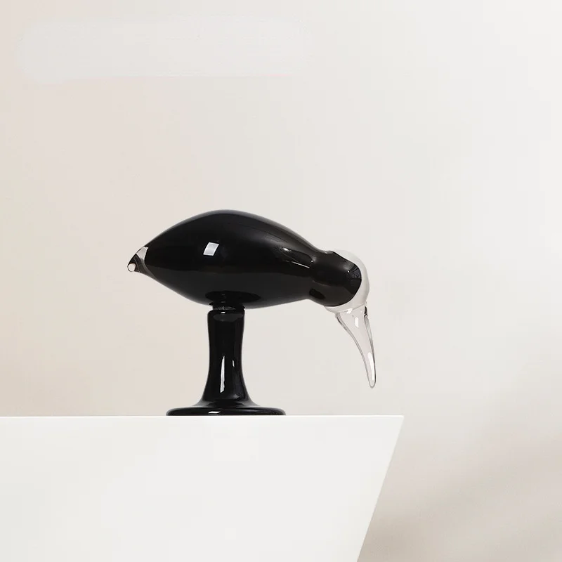 Прозрачная стеклянная статуэтка с птицами |