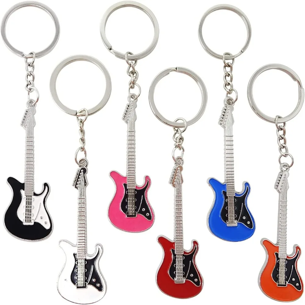

2023 New Alloy Guitar Keychain Cute Bass Keyring for Man Women Bag Pendant Car Key Ring Accessories Music Lovers Gift