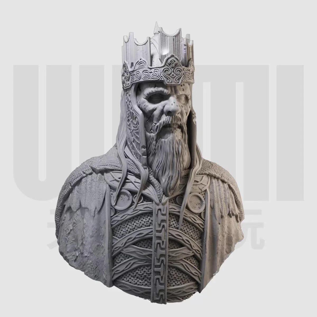 

1/10 Undead King Bust Western Fantasy Character Resin White Model GK figure Model