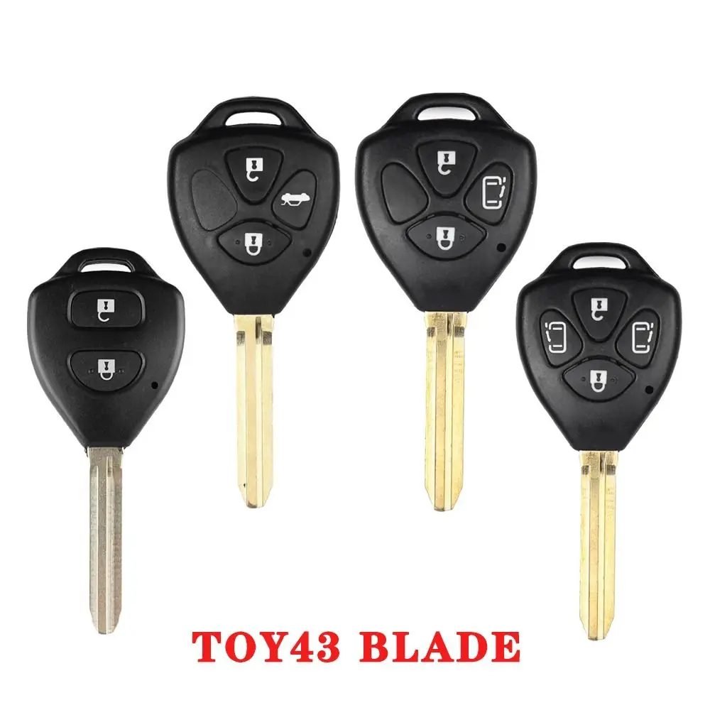 

2/3/4 Button Car Key Shell TOY43 Blade Remote Car Key Case Remote Key Shell