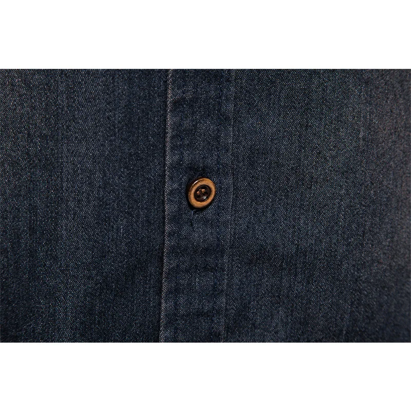 2022 Autumn Trend New Denim Shirt Men's Casual Solid Color Pocket Men's Long Sleeve Shirt Ropa Hombre Camisas