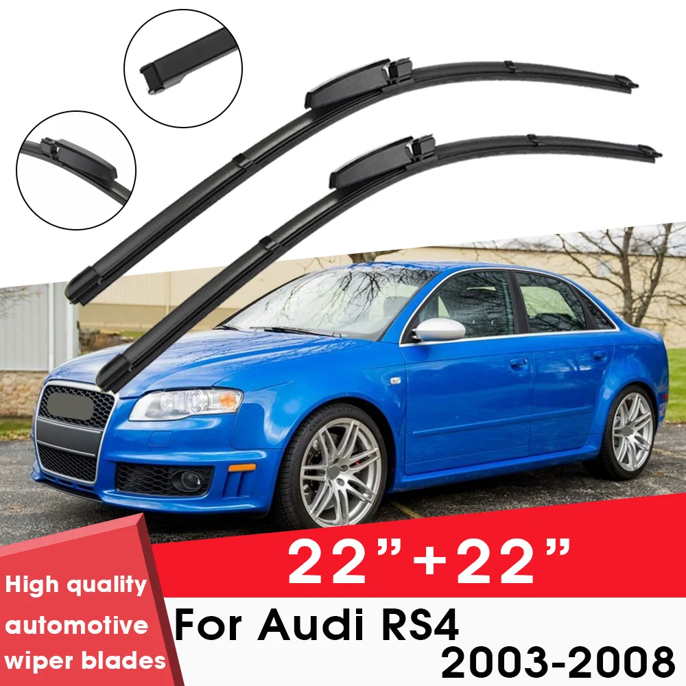 

Car Wiper Blade Blades For Audi RS4 2003-2008 22"+ 22" Windshield Windscreen Clean Naturl Rubber Cars Wipers Accessories