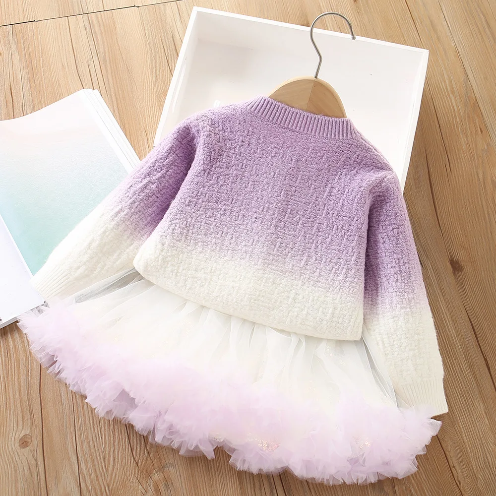 Sanrio My Melody платья для девочек комплекты одежды новые осенне-зимние вязаные