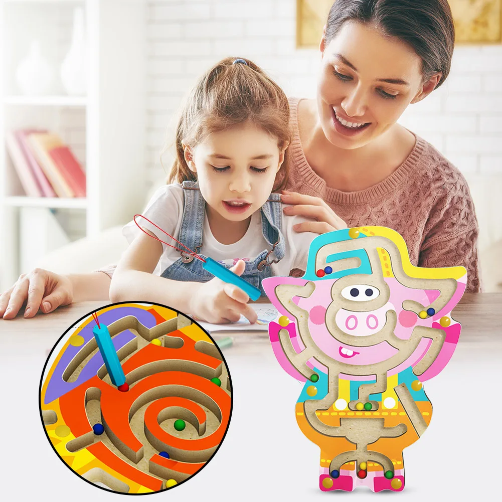 

Children Interesting Magnetism Puzzles Early Educational Brain Teaser Toys Intellectual Maze Beads Board Games