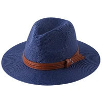 hats for women summer new natural panama soft shaped straw hat men wide brim beach sun cap uv protection sombreros de mujer lm72