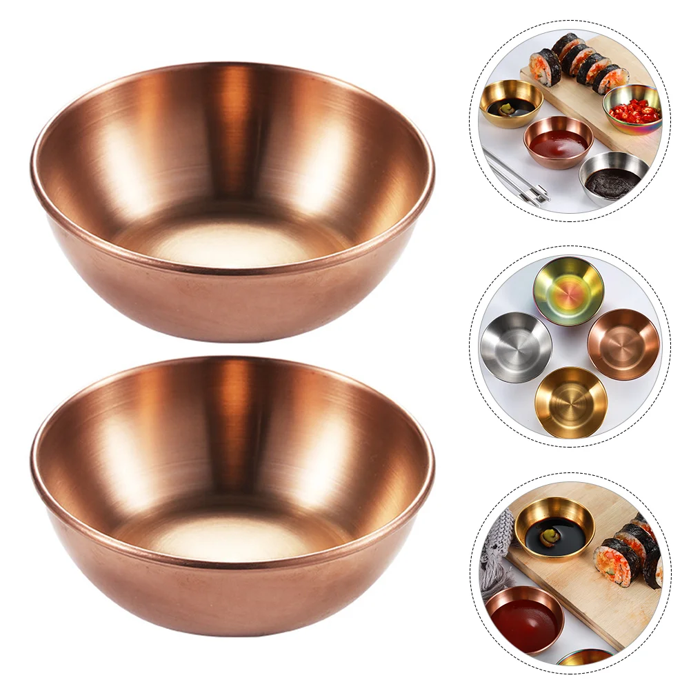 

Dish Seasoning Sauce Appetizerdishes Tray Plates Bowl Dipping Kitchen Flavor Mini Steel Stainlessdecorative Organizer Small