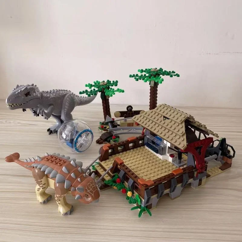 

Jurassic Dinosaur World Series Mechanical T-rex Indominus Tyrannosaurus Rex Ankylosaurus Building Blocks Bricks Toy For Kid Gift