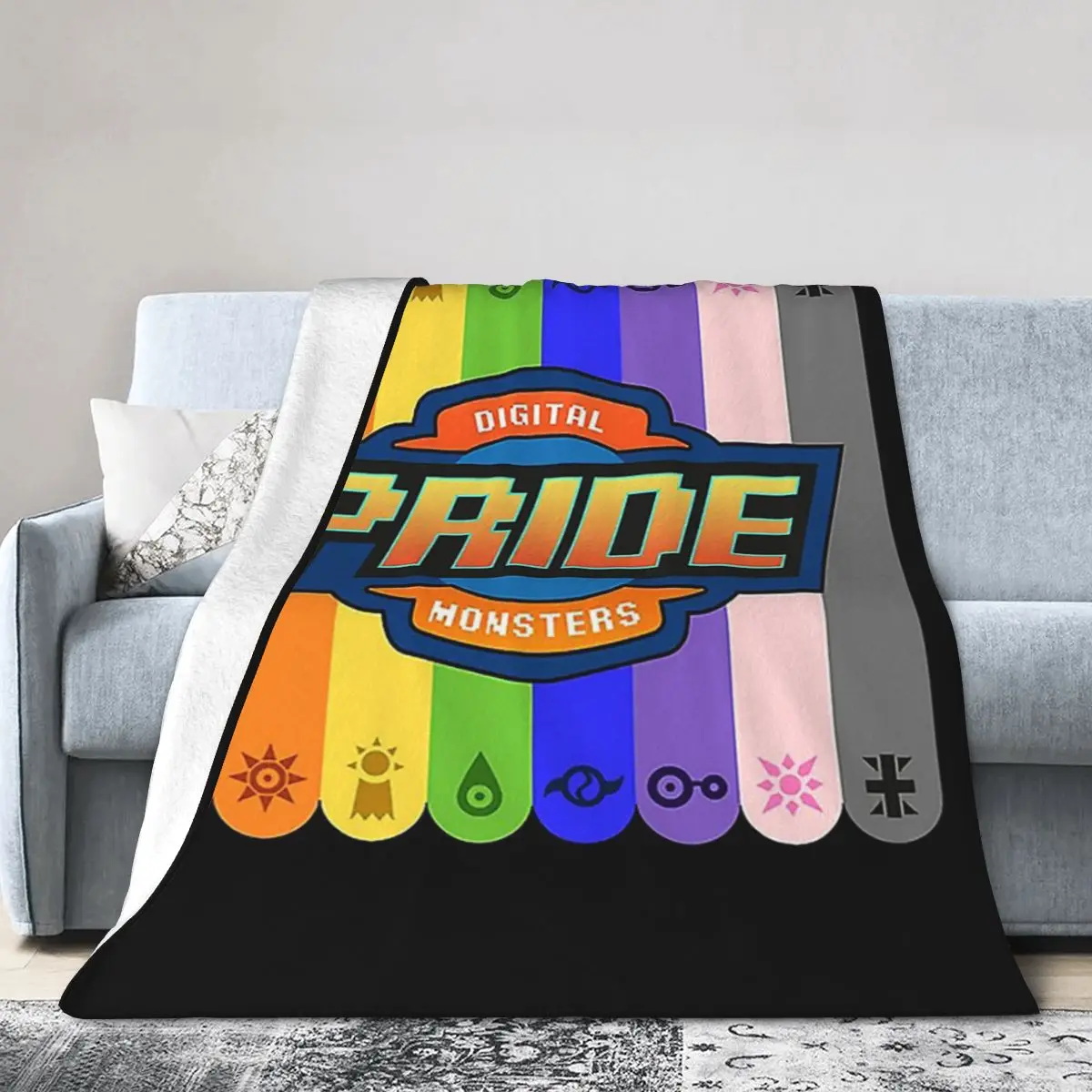 

Digimon Pride Blankets Soft Warm Flannel Throw Blanket Cover for Bed Living room Picnic Travel Home Couch