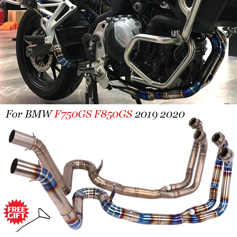 

For BMW F750GS F850GS F 850 GS 2019 2020 Motorcycle Exhaust Modified Titanium Alloy Front Middle Link Pipe Catalyst Delete Pipe