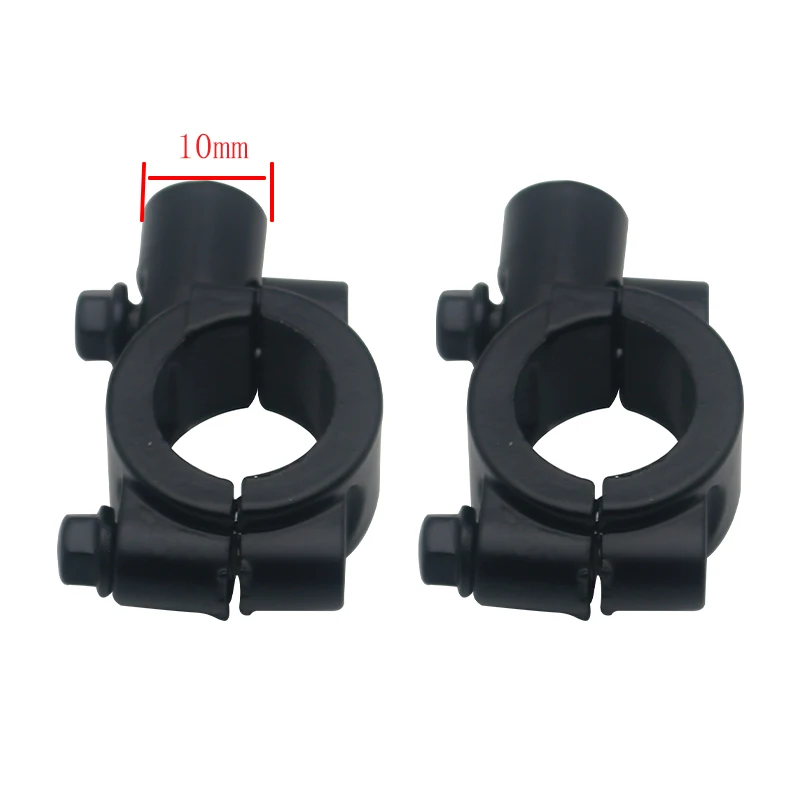 

2 шт., 22 мм, руль, 10 мм, 8 мм, резьба, универсальный зажим для крепления зеркала на мотоцикле, держатель зеркала заднего вида, адаптер, черный зажим, основание